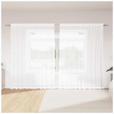 Tende con tende Bianco 500x100cm Poliestere - Foto 2