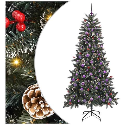 Albero di Natale artificiale con 300 LED Verde 240 cm - Foto 1