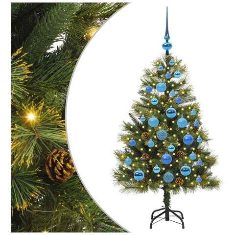 Albero di Natale artificiale pieghevole con coni Verde 120 cm - Foto 1