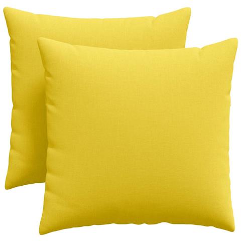 Cuscini da Divano 2 pcs Giallo Chiaro 45 x 45 cm Tessuto - Foto 1