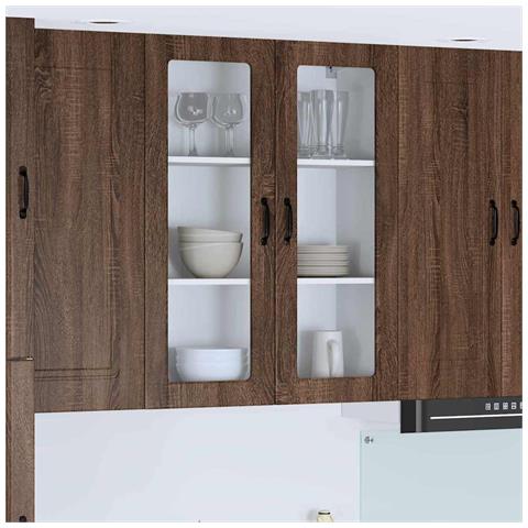 Pensile cucina con lo scaffale Rovere Marrone 80 x 31 x 100 cm - Foto 2