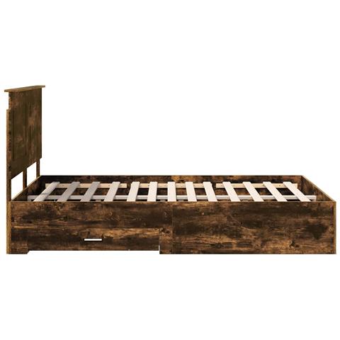 Struttura del letto Rovere fumé 140 x 190 cm Legno multistrato - Foto 9
