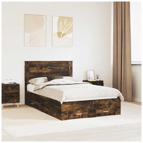 Struttura del letto con cassetto Rovere fumé 120 x 190 cm - Foto 2