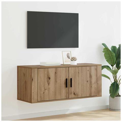 Mobile TV da parete Rovere artigianale 100 x 34,5 x 40 cm - Foto 2