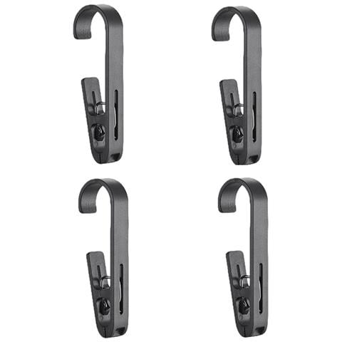 Ganci Per Tende In Abs - Confezione Da 4: Clip Versatili Per Cucina, Bagno E Dormitorio Black - Foto 1