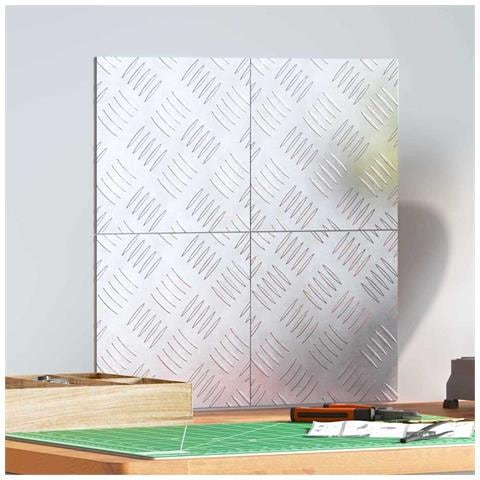 Dischi Quadrati 4 pcs Argento 20 x 20 cm Alluminio - Foto 2