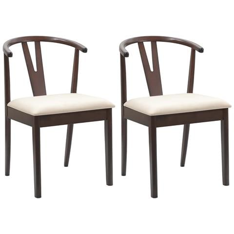 Sedia da pranzo 2 pcs Marrone chiaro e chiaro - Foto 1