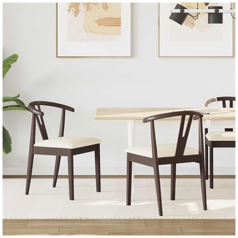 Sedia da pranzo 2 pcs Marrone chiaro e chiaro - Foto 2