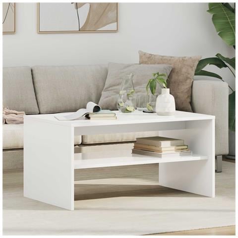 Tavolino da salotto Bianco 80 x 50 x 40 cm Legno multistrato - Foto 2