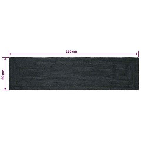 Tappeti per area Rettangolare Grigio Scuro 60 x 250 cm Juta - Foto 8