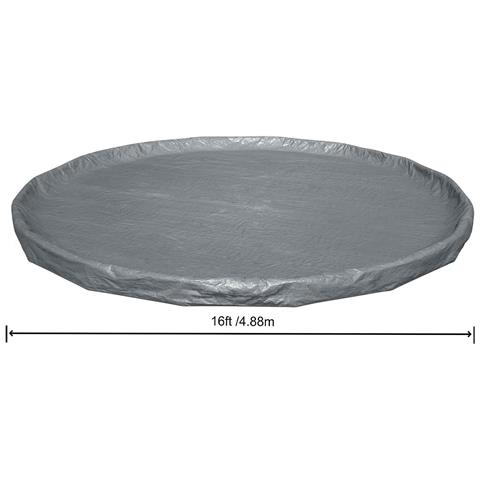 Copertura per piscina Ø6,71 m Rotondo Poliestere Grigio - Foto 5
