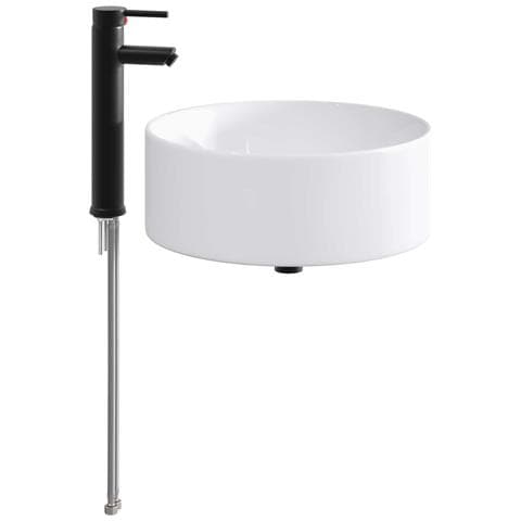 Lavabo da bagno Nero Opaco 40,5 x 40,5 x 15,5 cm Metallo - Foto 1
