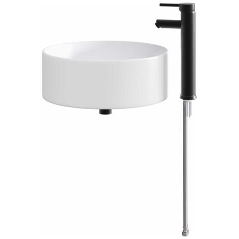 Lavabo da bagno Nero Opaco 40,5 x 40,5 x 15,5 cm Metallo - Foto 8