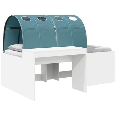 Letto con Tunnel 4 pcs Bianco e azzurro Legno ingegnerizzato - Foto 1
