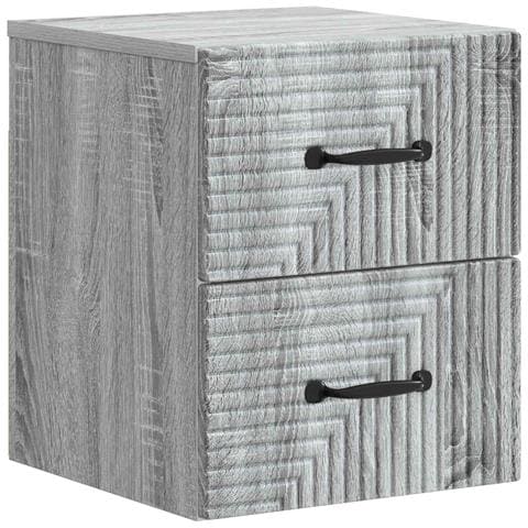 Mobiletto da notte a muro Grigio Sonoma 34,5 x 33 x 40 cm - Foto 1