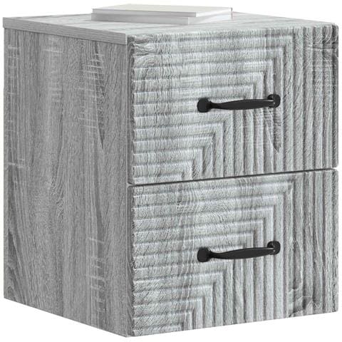 Mobiletto da notte a muro Grigio Sonoma 34,5 x 33 x 40 cm - Foto 2