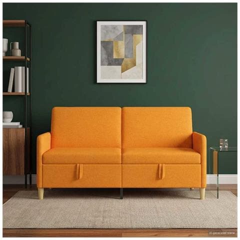 Divano con Storage Giallo Scuro 172 x 78 x 87 cm Poliestere - Foto 2