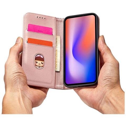 Custodia Magnetica Per Iphone 12 Pro Max, Portafoglio Per Carte, Supporto Per Carte, Rosa - Foto 2