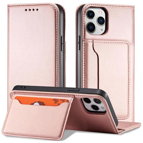 Custodia Magnetica Per Iphone 12 Pro Max, Portafoglio Per Carte, Supporto Per Carte, Rosa - Foto 7