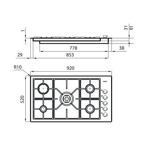 Piano Cottura 7271 032 a Gas 5 Fuochi Gas Colore Inox - Foto 8