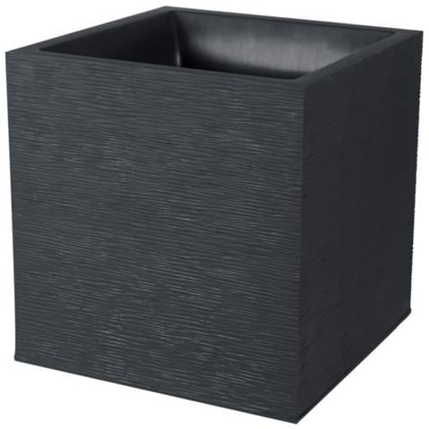 Vaso Graphit Quadrato Grigio Antracite - 39.5 x 39.5 x 43.5 cm 31l -  Plastica - Foto 1