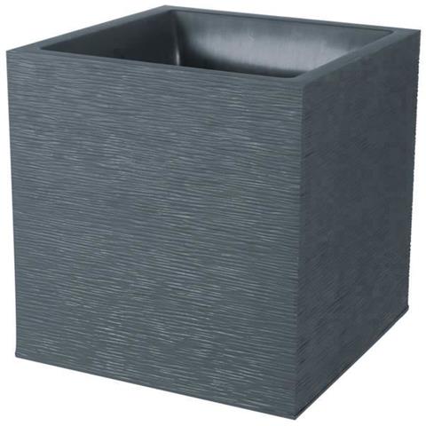 Vaso Graphit Quadrato Grigio Antracite - 39.5 x 39.5 x 43.5 cm 31l -  Plastica - Foto 3