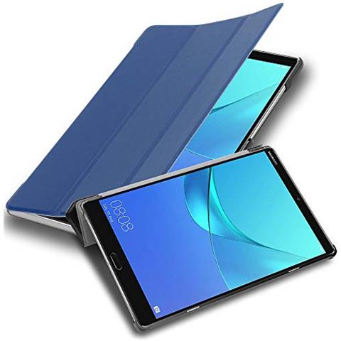Custodia Per Tablet Compatibile Con Huawei Mediapad M5 8 (8.4"" Zoll) In Blu Scuro Jersey - Coperchio Protettiva Ultra Sottile Con Funzione Auto Wake Up E Stand - Foto 1