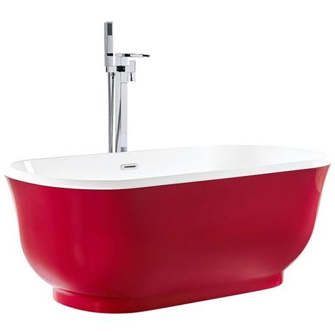 Vasca Da Bagno Freestanding Rossa Ovale 170 Cm Tesoro - Foto 5