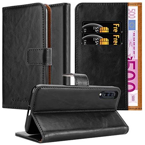 Custodia Compatibile Con Samsung Galaxy A70 In Nero Grafite - Coperchio Protettiva Con Chiusura Magnetica, Funzione Stand E Tasca Per Le Carte - Foto 1