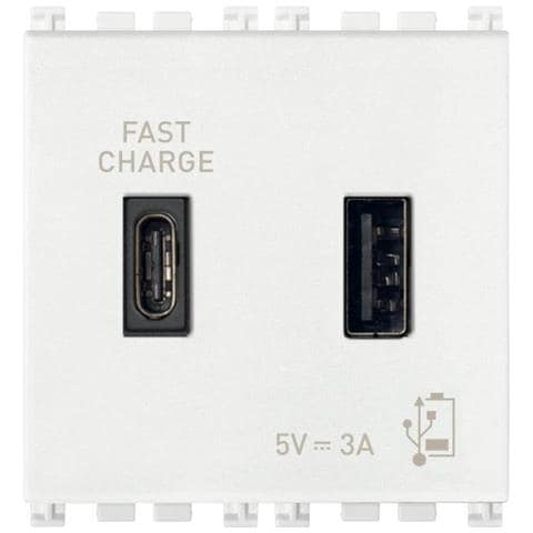 Alimentatore Usb A+c 5v 3a 2m Bianco - 19295. ac. b - Foto 1