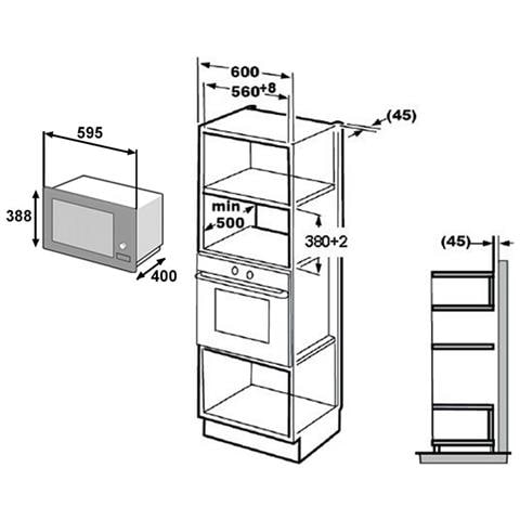 Forno Microonde da Incasso BMGB25332BG con Grill Capacità 25 Litri Potenza 900 Watt Colore Inox - Foto 3