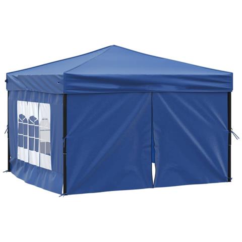 Tenda Per Feste Pieghevole Con Pareti Laterali Blu 3x3 M - Foto 1