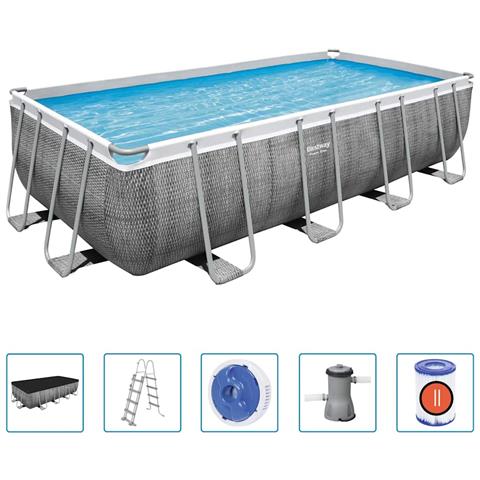 Set Piscina Power Steel Rettangolare 488x244x122 Cm - Foto 1