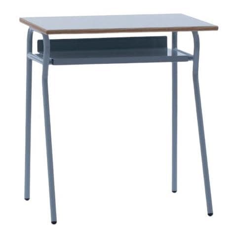 Banco Scuola Moderno Metallo Grigio Piano Melaminico Grigio 70x50x76,5 - Foto 1