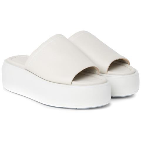 Flatform Slide Ciabatte Pelle Scarpe Donna Beige Eu 38, Hw0hw01943 0f8 - Foto 1