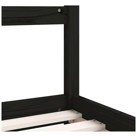 Giroletto per Bambini con Cassetti Nero 90x190 cm Massello Pino - Foto 10