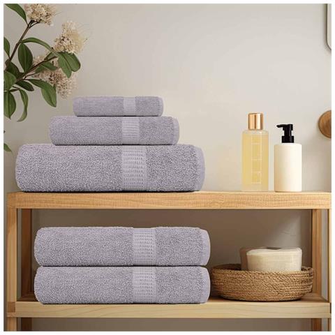 Asciugamani Per Sapone 4 Pz Grigio 30x30cm 360g/m 100% Cotone - Foto 3