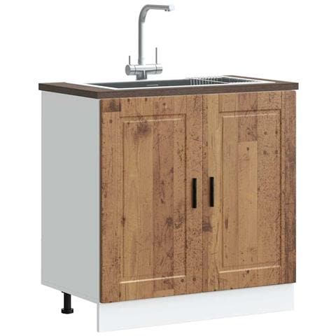 Mobile Base Lavello Porto Legno Vecchio 80x46x81,5cm Truciolato - Foto 1