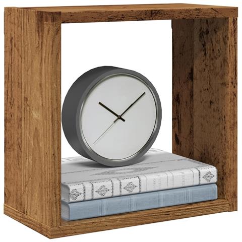 Mensole Parete A Cubo 6 Pz Legno Vecchio 30x15x30 Cm Truciolato - Foto 1