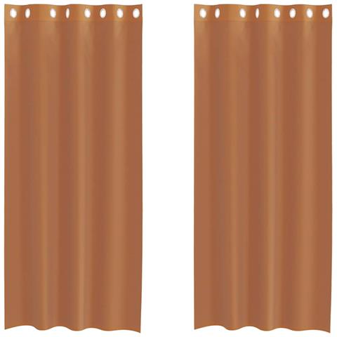 Tende In Voile Con Occhielli 2 Pz Terracotta - Foto 2