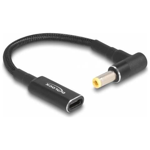 Cavo adattatore per portatile Cavo di ricarica USB Type-C femmina per 5,5 x 2,5 mm maschio 90° angolato 15 cm - Foto 1