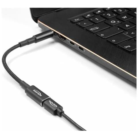 Cavo adattatore per portatile Cavo di ricarica USB Type-C femmina per 5,5 x 2,5 mm maschio 90° angolato 15 cm - Foto 2