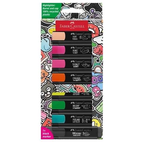 Textliner Graffiti evidenziatore 8 pz Punta smussata Beige, Nero, Blu, Verde, Rosa chiaro, Arancione, Rosa, Giallo - Foto 1