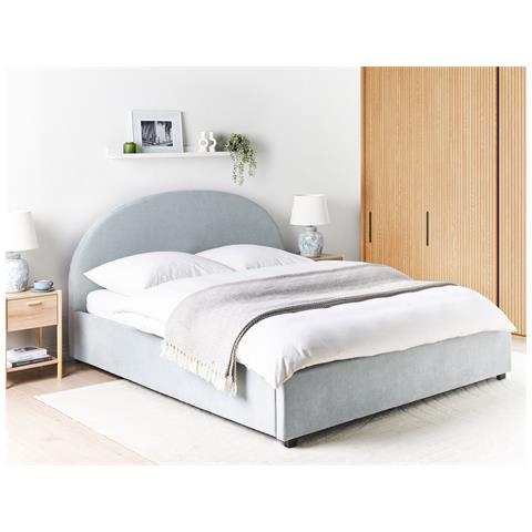 Letto Contenitore Ciniglia Vaucluse 180 X 200 Cm Azzurro - Foto 1