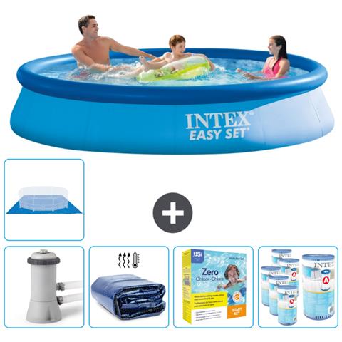 Piscina Fuori Terra - In Giro - 366x366x76 Cm - Blu - Include Accessori Coordinati Cb22 - Foto 1