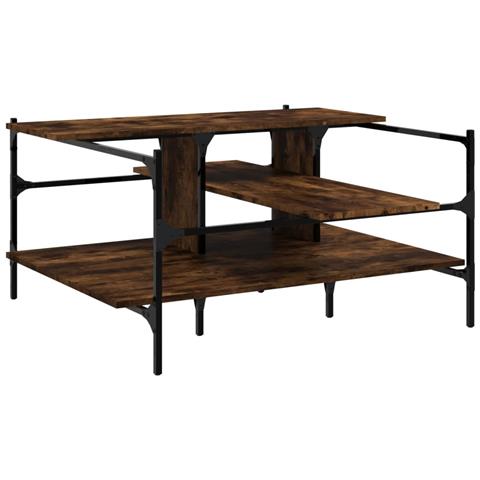 Lusso Casadino -  Tavolino Salotto Rovere Fumo 100x100x48,5cm Legno multistrato - Foto 1