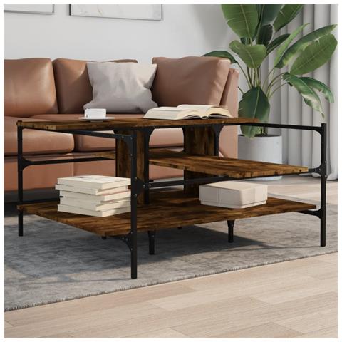 Lusso Casadino -  Tavolino Salotto Rovere Fumo 100x100x48,5cm Legno multistrato - Foto 8