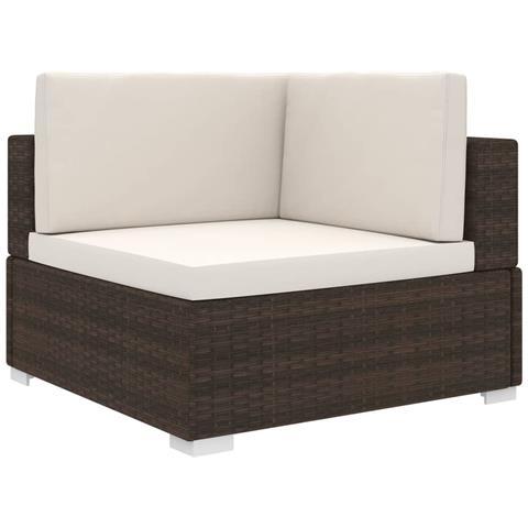 Lusso Casadino -  Poltrona Modulare Ad Angolo 1 Pz Con Cuscini Polyrattan Marrone - Foto 2