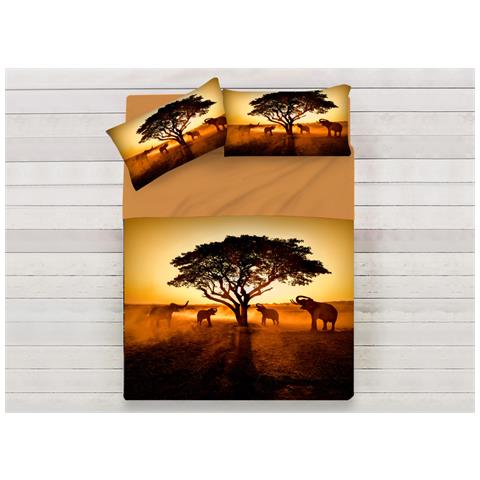 Lenzuola Copriletto Letto Sogni D''oro 100% Cotone Disegno Safari D81 Matrimoniale Safari D81 - Foto 1