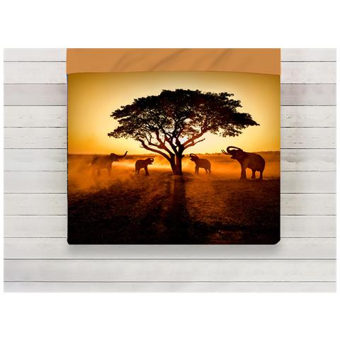 Lenzuola Copriletto Letto Sogni D''oro 100% Cotone Disegno Safari D81 Matrimoniale Safari D81 - Foto 3